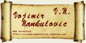 Vojimir Mankulović vizit kartica